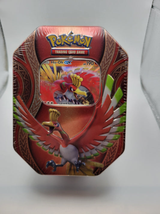 Each Ho-oh GX Tin contains one foil promo Ho-oh GX card, 4 TCG packs, and one online code cards.