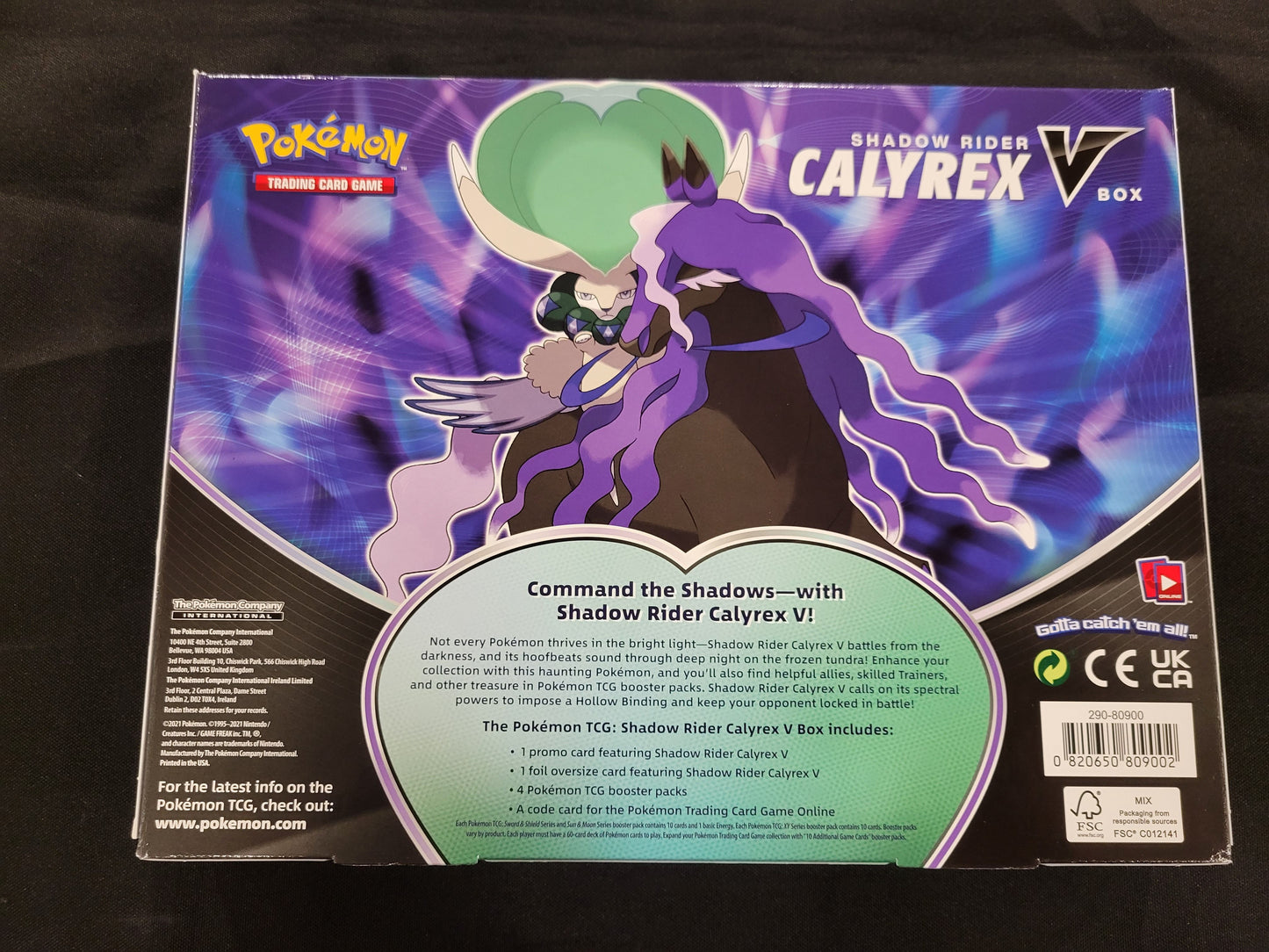 Back of Calyrex V box