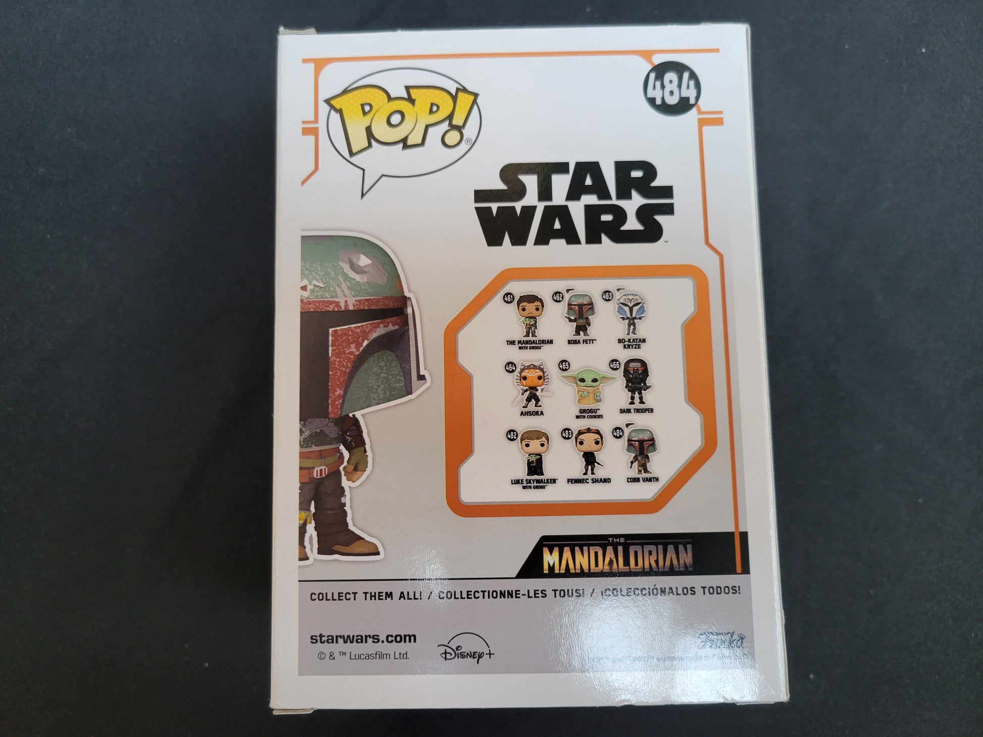 Back of Box. Celebrate the epic saga of the Mandalorian with a POP figure of the Marshall Cobb Vanth.  These figures come complete with their original box and are in the likeness of your favorite character! Place them in your office, bedroom, or wherever you want to display your allegiance!  Vinyl bobblehead is approximately 4.25-inches tall, or 4.15-inches tall.