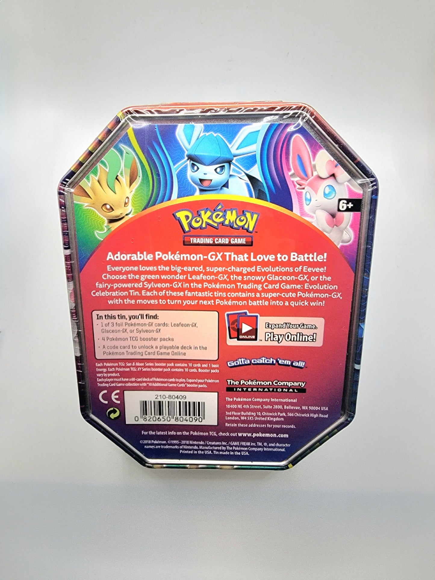 Back of Glaceon GX tin
